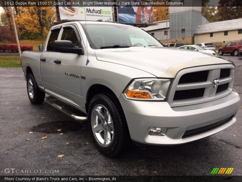Bright Silver Metallic / Dark Slate Gray/Medium Graystone 2012 Dodge Ram 1500 ST Quad Cab 4x4