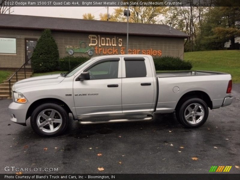 Bright Silver Metallic / Dark Slate Gray/Medium Graystone 2012 Dodge Ram 1500 ST Quad Cab 4x4