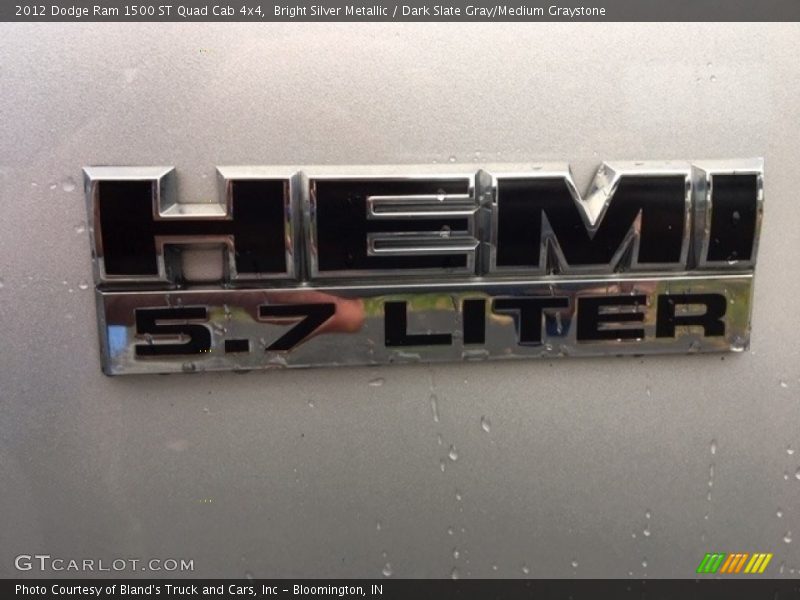 Bright Silver Metallic / Dark Slate Gray/Medium Graystone 2012 Dodge Ram 1500 ST Quad Cab 4x4