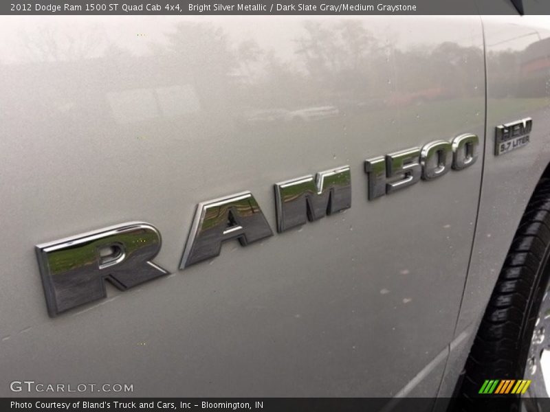 Bright Silver Metallic / Dark Slate Gray/Medium Graystone 2012 Dodge Ram 1500 ST Quad Cab 4x4
