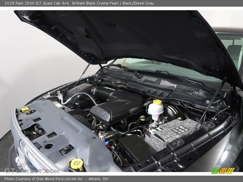 Brilliant Black Crystal Pearl / Black/Diesel Gray 2018 Ram 1500 SLT Quad Cab 4x4