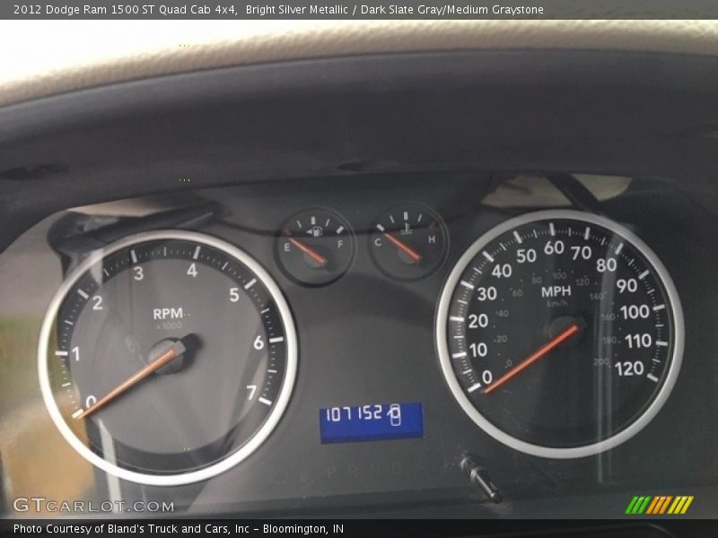 Bright Silver Metallic / Dark Slate Gray/Medium Graystone 2012 Dodge Ram 1500 ST Quad Cab 4x4