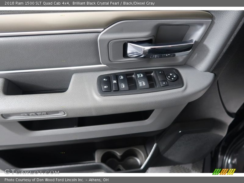 Brilliant Black Crystal Pearl / Black/Diesel Gray 2018 Ram 1500 SLT Quad Cab 4x4