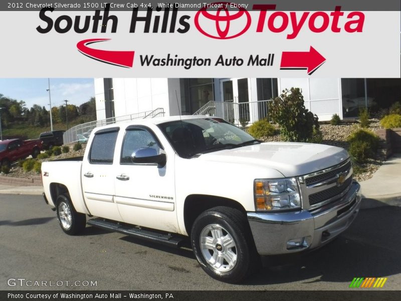 White Diamond Tricoat / Ebony 2012 Chevrolet Silverado 1500 LT Crew Cab 4x4