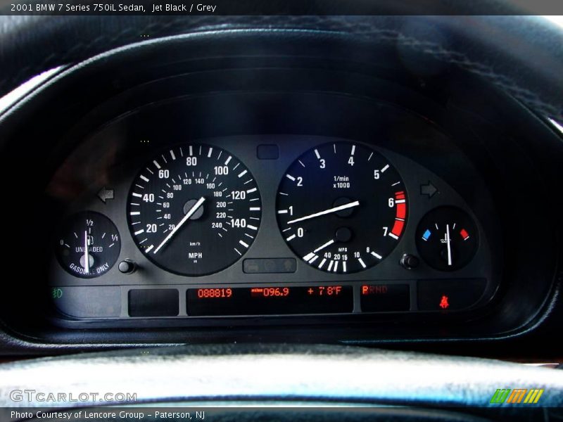 Jet Black / Grey 2001 BMW 7 Series 750iL Sedan