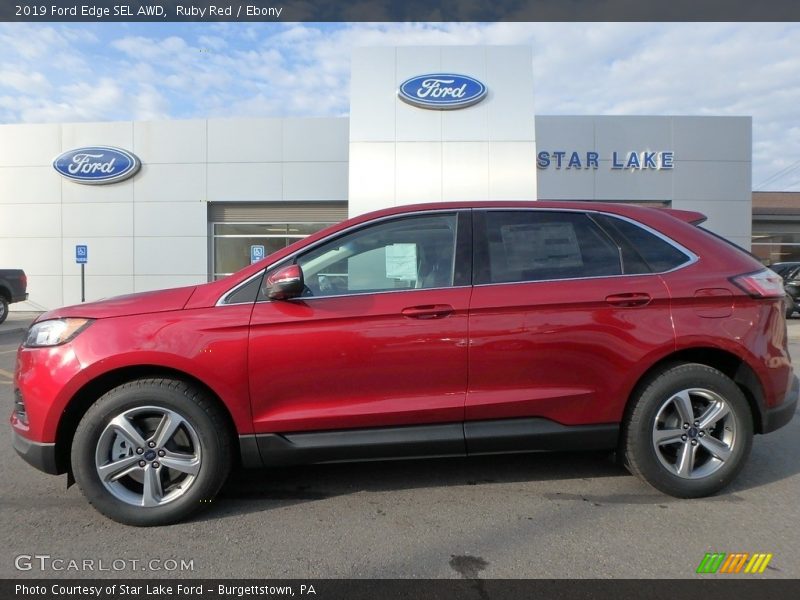 Ruby Red / Ebony 2019 Ford Edge SEL AWD