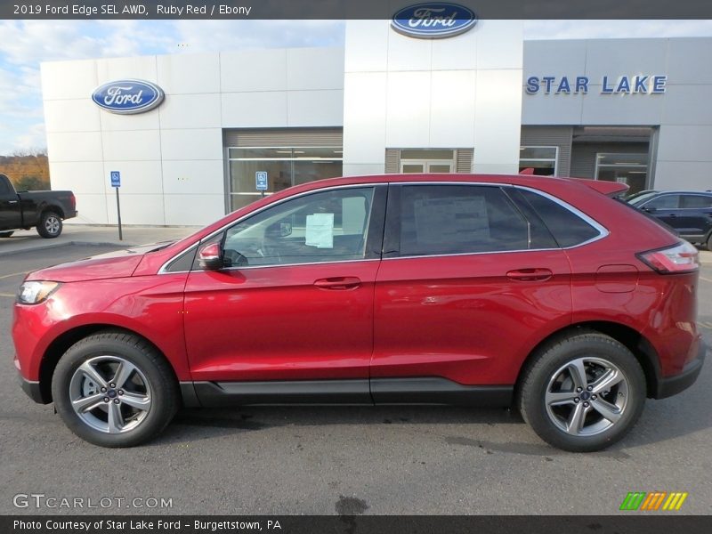 Ruby Red / Ebony 2019 Ford Edge SEL AWD