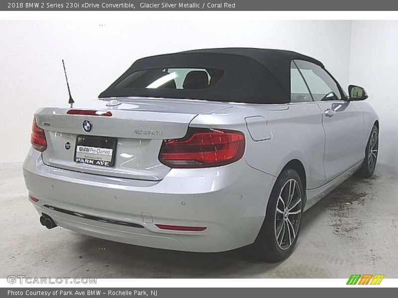 Glacier Silver Metallic / Coral Red 2018 BMW 2 Series 230i xDrive Convertible
