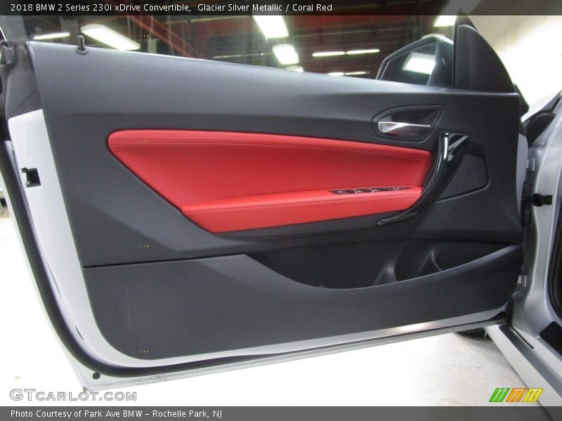 Glacier Silver Metallic / Coral Red 2018 BMW 2 Series 230i xDrive Convertible