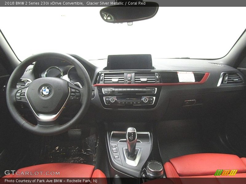 Glacier Silver Metallic / Coral Red 2018 BMW 2 Series 230i xDrive Convertible