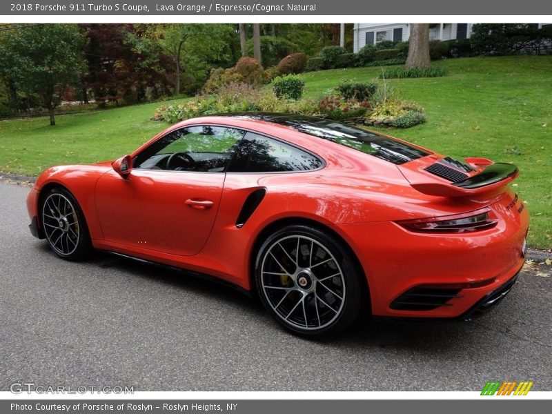 Lava Orange / Espresso/Cognac Natural 2018 Porsche 911 Turbo S Coupe