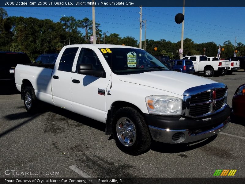 Bright White / Medium Slate Gray 2008 Dodge Ram 2500 ST Quad Cab