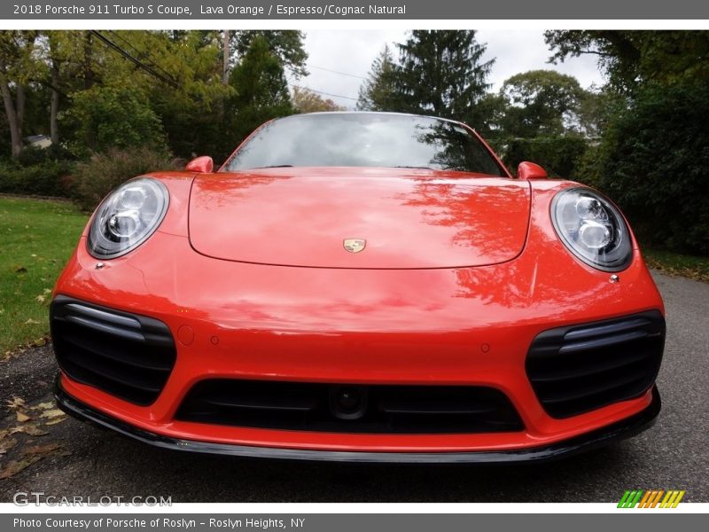 Lava Orange / Espresso/Cognac Natural 2018 Porsche 911 Turbo S Coupe