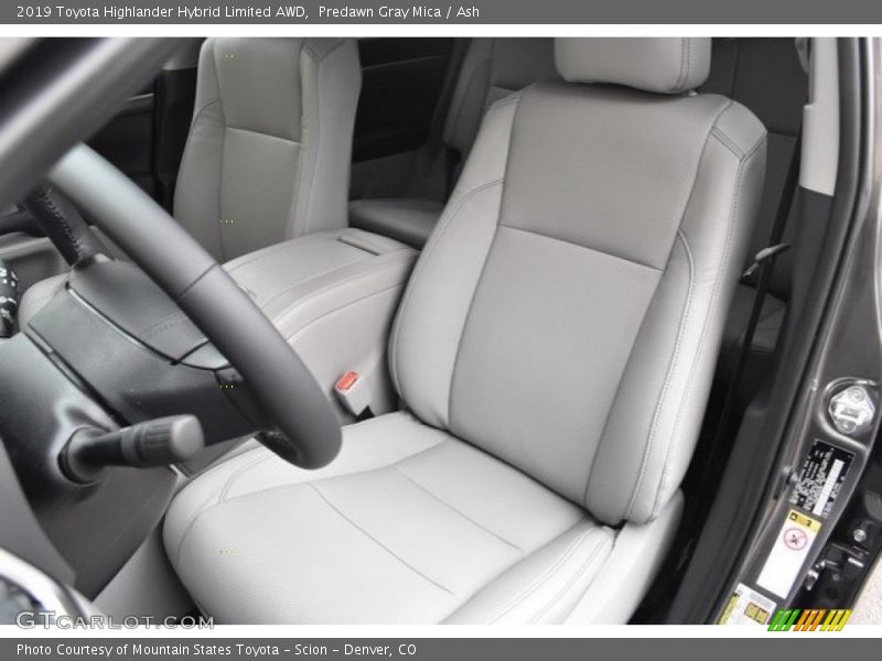Predawn Gray Mica / Ash 2019 Toyota Highlander Hybrid Limited AWD