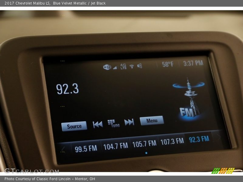 Blue Velvet Metallic / Jet Black 2017 Chevrolet Malibu LS