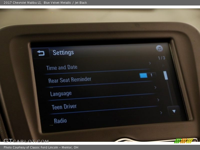 Blue Velvet Metallic / Jet Black 2017 Chevrolet Malibu LS
