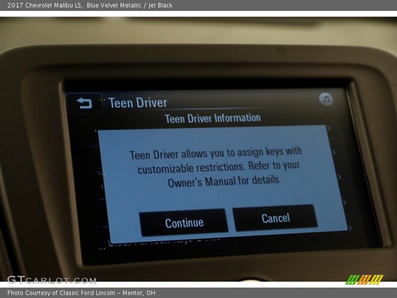 Blue Velvet Metallic / Jet Black 2017 Chevrolet Malibu LS