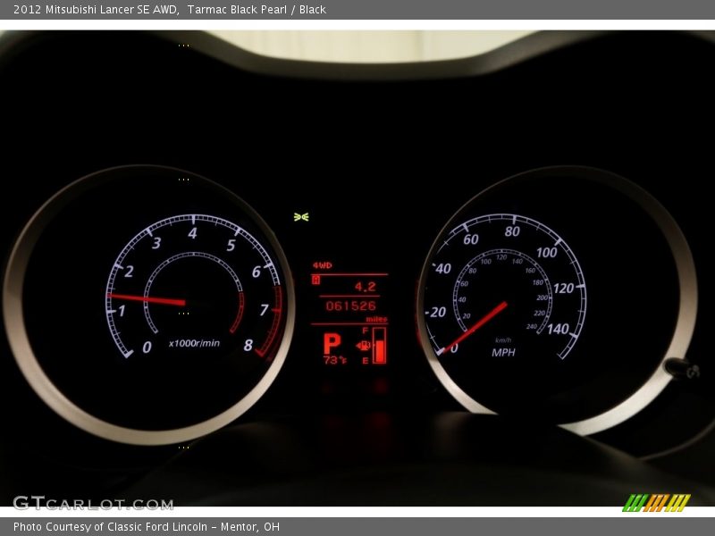 Tarmac Black Pearl / Black 2012 Mitsubishi Lancer SE AWD