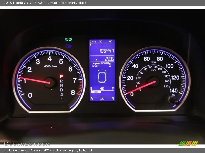 Crystal Black Pearl / Black 2010 Honda CR-V EX AWD