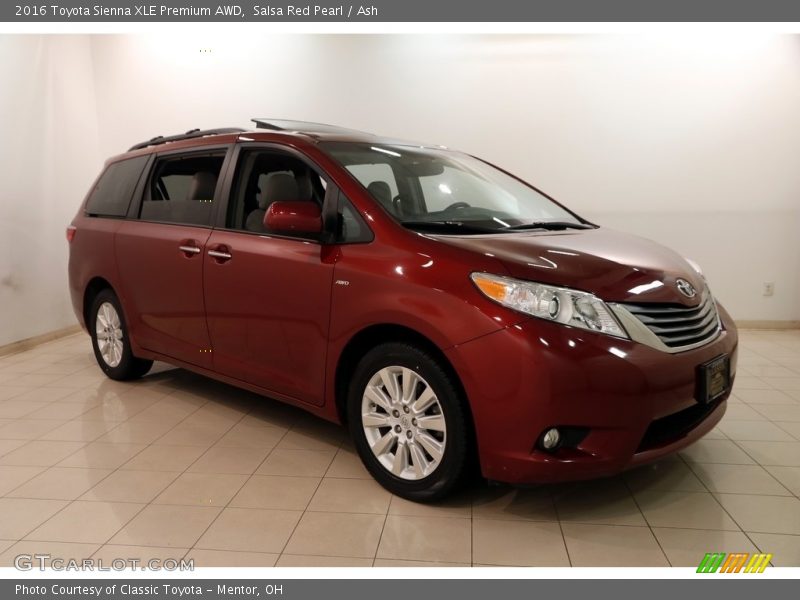 Salsa Red Pearl / Ash 2016 Toyota Sienna XLE Premium AWD