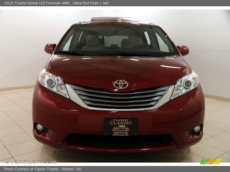 Salsa Red Pearl / Ash 2016 Toyota Sienna XLE Premium AWD