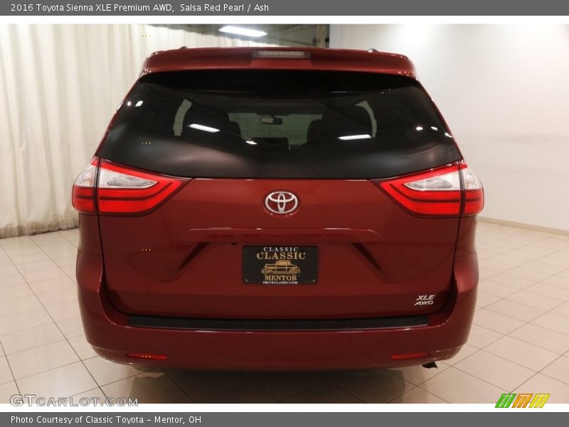 Salsa Red Pearl / Ash 2016 Toyota Sienna XLE Premium AWD
