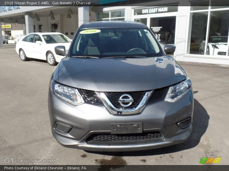 Gun Metallic / Charcoal 2016 Nissan Rogue S AWD