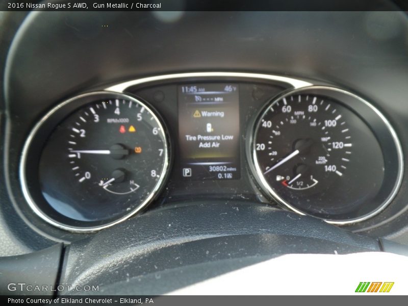 Gun Metallic / Charcoal 2016 Nissan Rogue S AWD