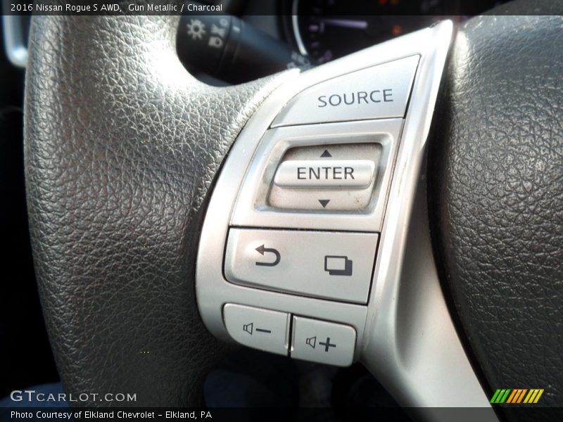 Gun Metallic / Charcoal 2016 Nissan Rogue S AWD