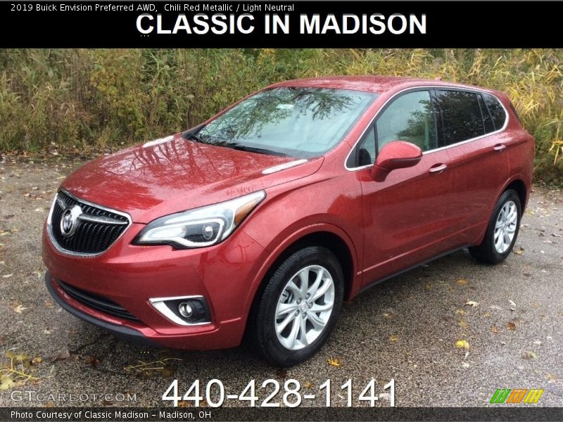 Chili Red Metallic / Light Neutral 2019 Buick Envision Preferred AWD