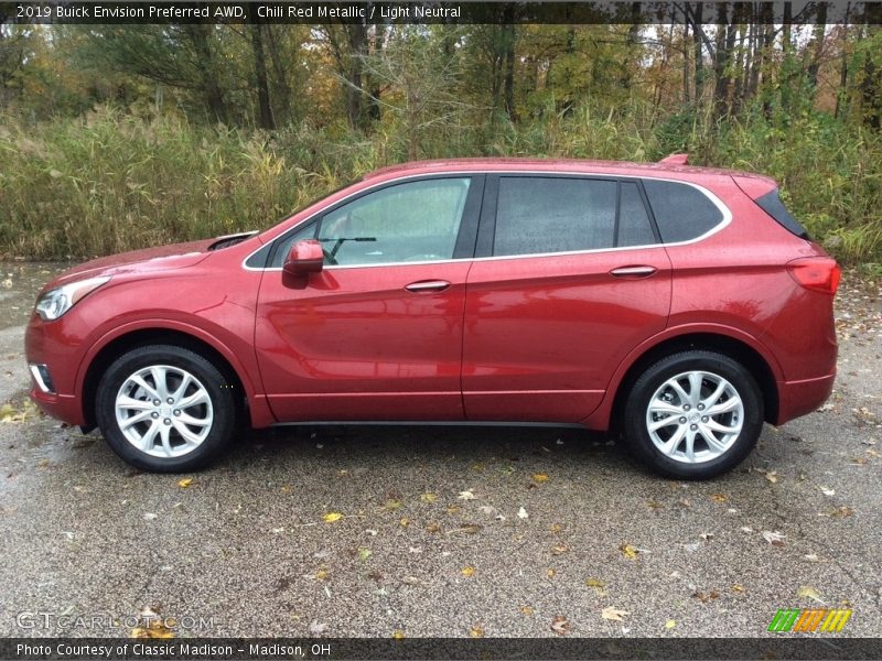Chili Red Metallic / Light Neutral 2019 Buick Envision Preferred AWD