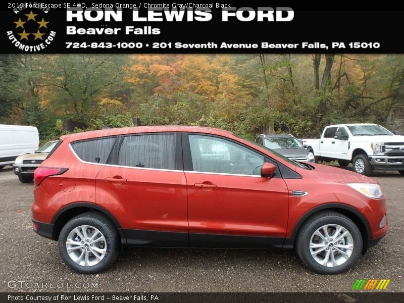 Sedona Orange / Chromite Gray/Charcoal Black 2019 Ford Escape SE 4WD