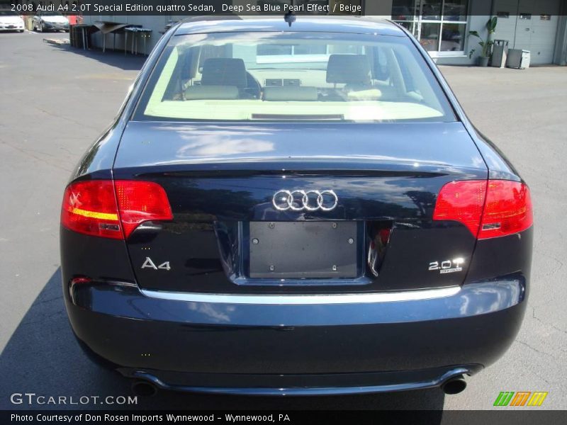 Deep Sea Blue Pearl Effect / Beige 2008 Audi A4 2.0T Special Edition quattro Sedan