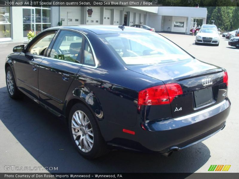 Deep Sea Blue Pearl Effect / Beige 2008 Audi A4 2.0T Special Edition quattro Sedan