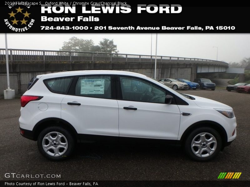 Oxford White / Chromite Gray/Charcoal Black 2019 Ford Escape S