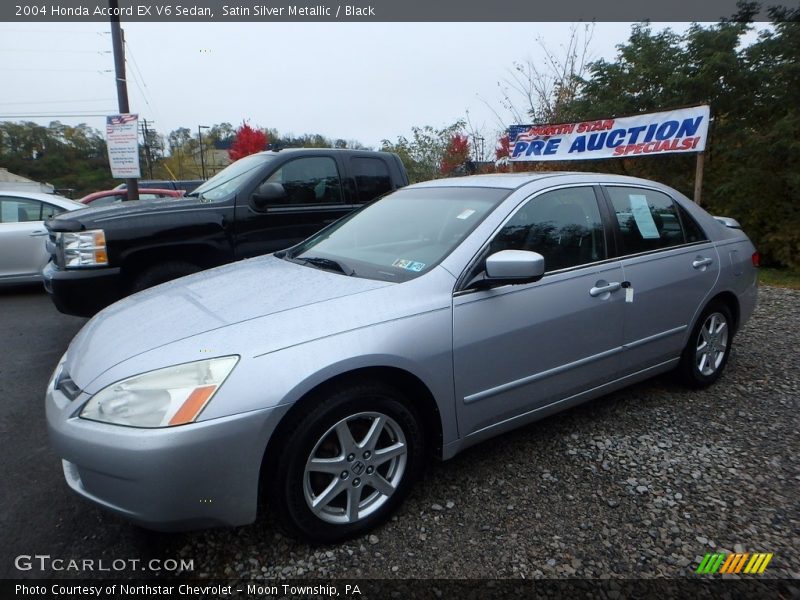 Satin Silver Metallic / Black 2004 Honda Accord EX V6 Sedan
