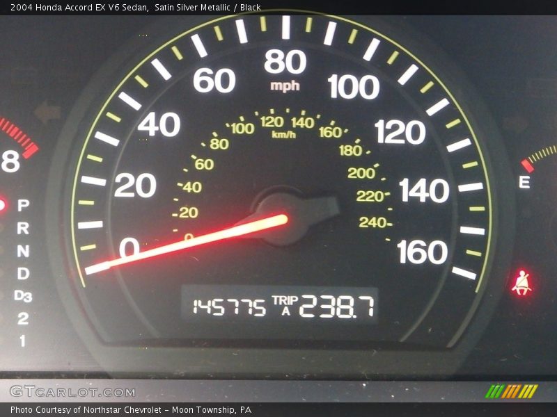 Satin Silver Metallic / Black 2004 Honda Accord EX V6 Sedan