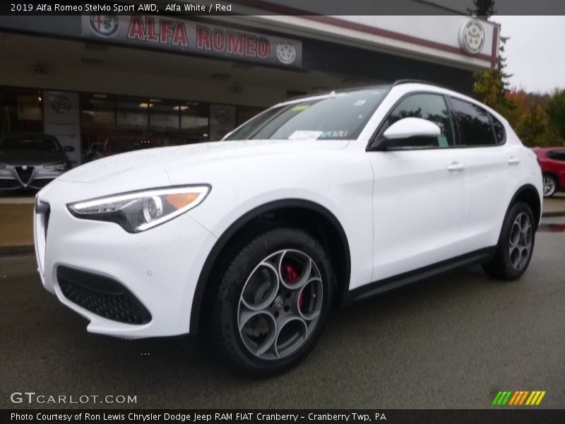 Alfa White / Red 2019 Alfa Romeo Stelvio Sport AWD