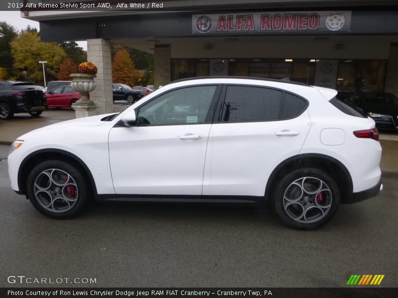 Alfa White / Red 2019 Alfa Romeo Stelvio Sport AWD