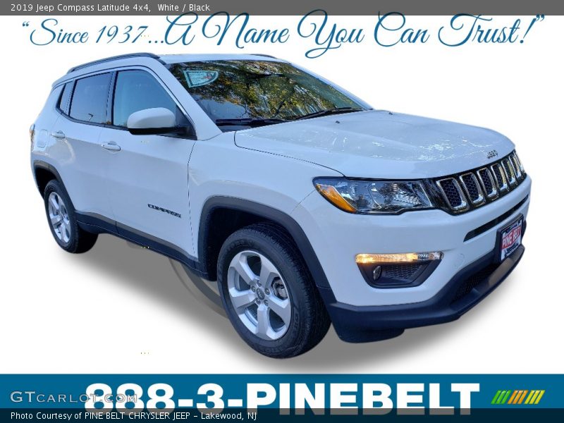 White / Black 2019 Jeep Compass Latitude 4x4
