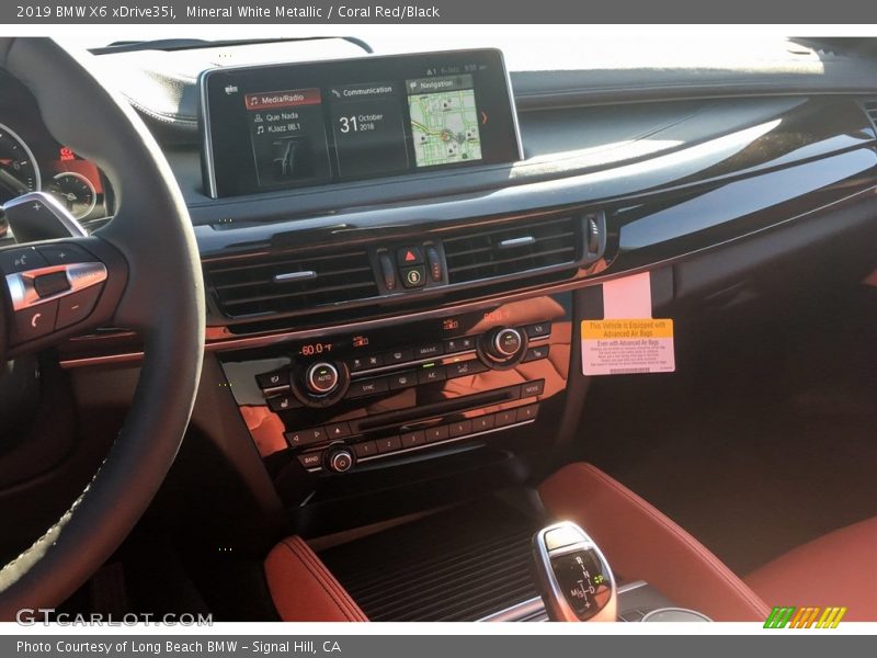 Mineral White Metallic / Coral Red/Black 2019 BMW X6 xDrive35i