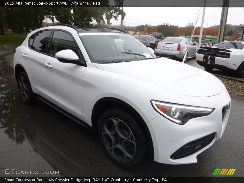 Alfa White / Red 2019 Alfa Romeo Stelvio Sport AWD