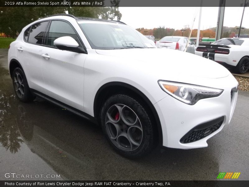 Alfa White / Red 2019 Alfa Romeo Stelvio Sport AWD