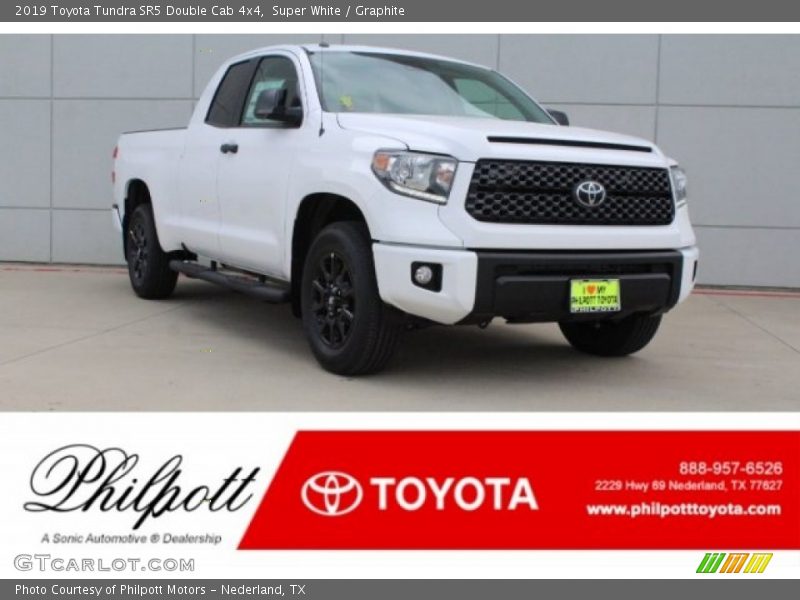 Super White / Graphite 2019 Toyota Tundra SR5 Double Cab 4x4