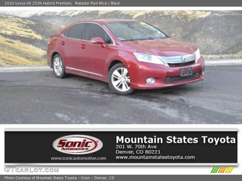 Matador Red Mica / Black 2010 Lexus HS 250h Hybrid Premium