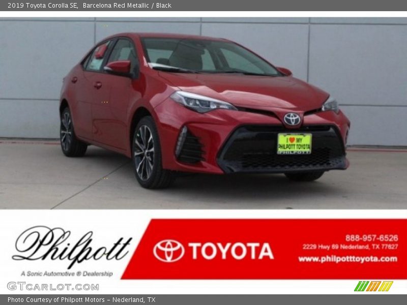 Barcelona Red Metallic / Black 2019 Toyota Corolla SE