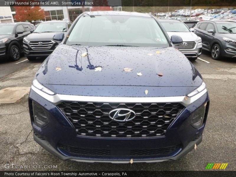 Stormy Sea / Black 2019 Hyundai Santa Fe SE AWD