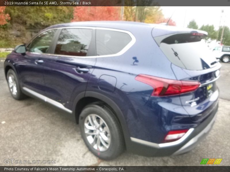 Stormy Sea / Black 2019 Hyundai Santa Fe SE AWD