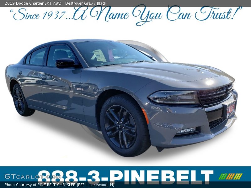 Destroyer Gray / Black 2019 Dodge Charger SXT AWD