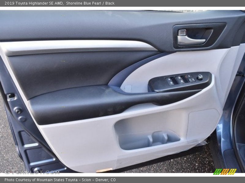 Shoreline Blue Pearl / Black 2019 Toyota Highlander SE AWD